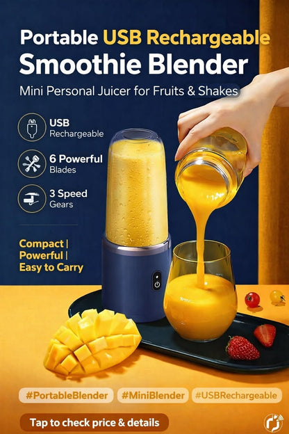 Portable USB Rechargeable Blender & Juicer – Personal Smoothie Maker